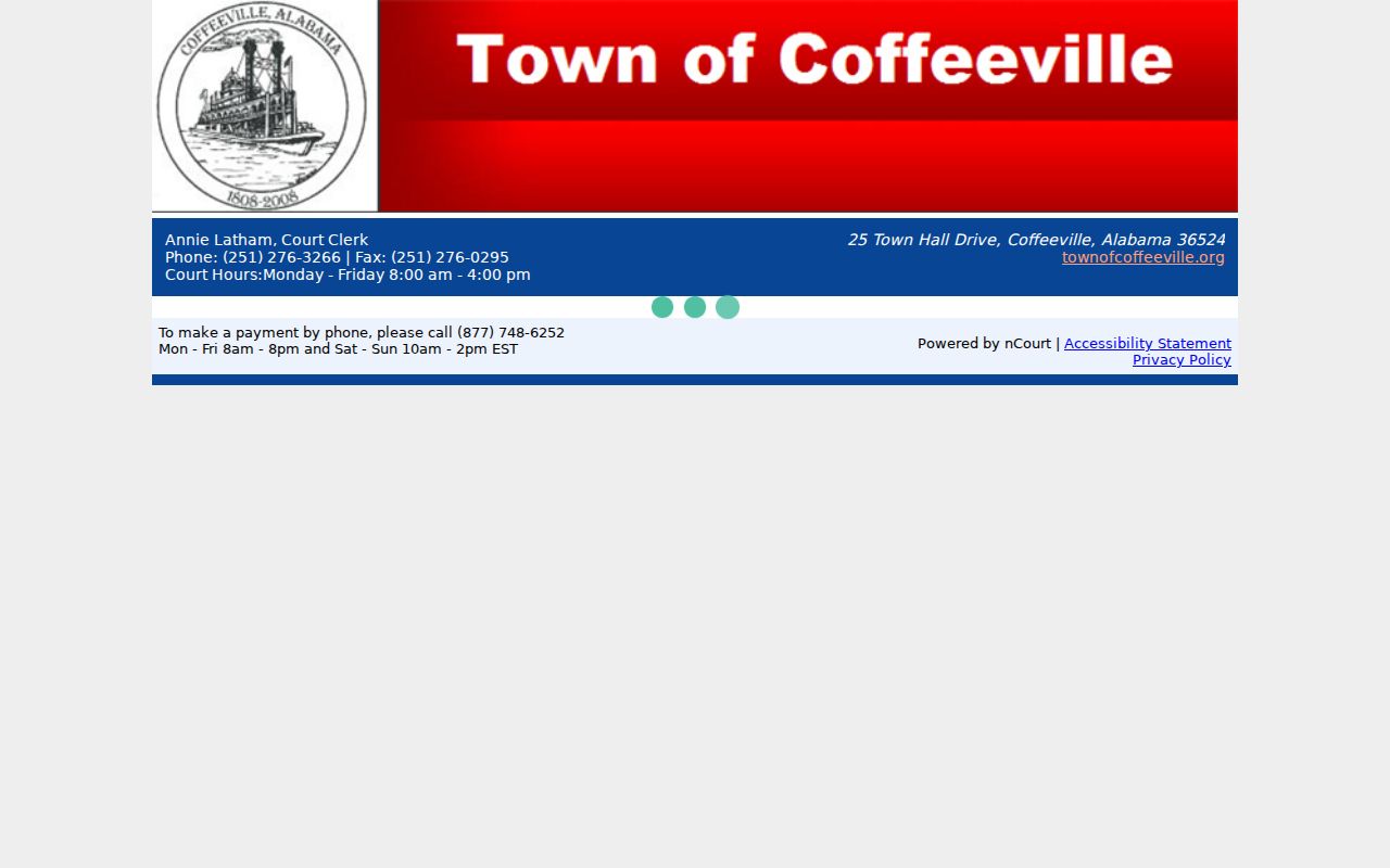 Clarke County municipal court warrant Coffeeville payment channel