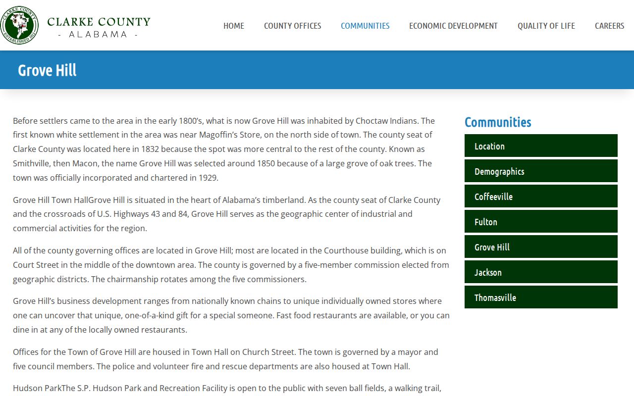 Grove Hill Clarke County community source for Grove Hill warrant records