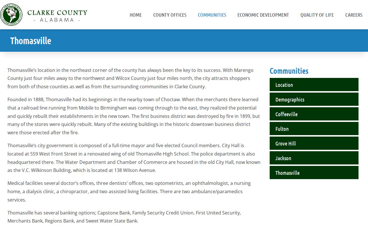 Thomasville Clarke County community source for Thomasville warrant records